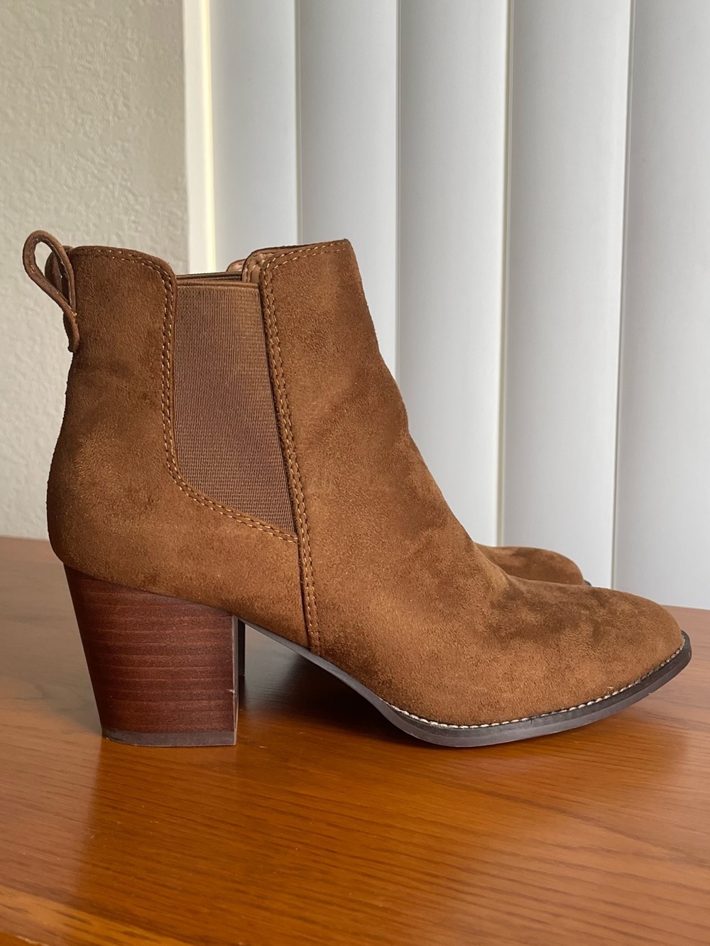 J.Crew Rory Microsuede Heeled Boots Rich Walnut Size 8.5 - Picture 4 of 14